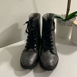 JustFab Layney Combat Boots, 6.5